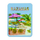 Painterly Tropical Bahama Islands Beach Scene Magnet (Vertikal)