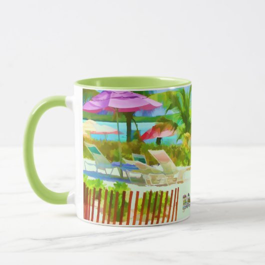 Painterly Tropical Bahama Islands Beach Scene Tasse (Links)