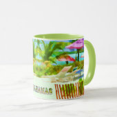 Painterly Tropical Bahama Islands Beach Scene Tasse (VorderseiteRechts)