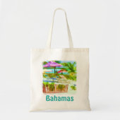 Painterly Tropical Bahama Islands Beach Scene Tragetasche (Vorne)
