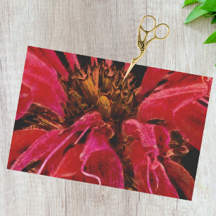 Painterly Vivid Red Bee Belm Blume geschlossen Seidenpapier