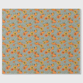 Painterly Watercolor Fall Pumpkins Orange/Griechen Geschenkpapier (Flach)