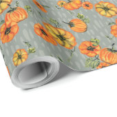 Painterly Watercolor Fall Pumpkins Orange/Griechen Geschenkpapier (Rolleneckpunkt)