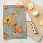 Painterly Watercolor Fall Pumpkins Orange/Griechen Geschirrtuch (Viertel Falte)