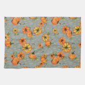 Painterly Watercolor Fall Pumpkins Orange/Griechen Geschirrtuch (Horizontal)
