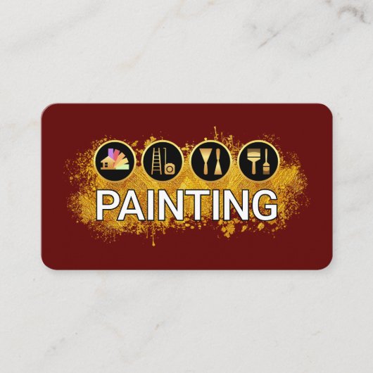Painter's Tool Gold Paint Splatter Visitenkarte (Vorderseite)
