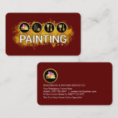 Painter's Tool Gold Paint Splatter Visitenkarte (Vorne/Hinten)