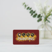 Painter's Tool Gold Paint Splatter Visitenkarte (Stehend Vorderseite)
