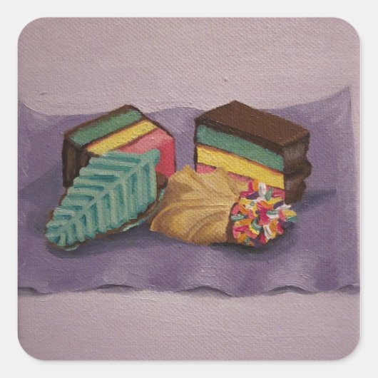 Paintierte Cookies-Aufkleber Quadratischer Aufkleber (Vorderseite)