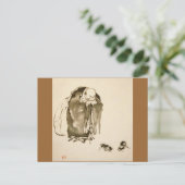 Painting by Miyamoto Musashi, c. 1600's Postkarte (Stehend Vorderseite)