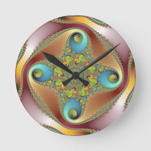 Painting - Fractal Art Runde Wanduhr (Vorderseite)