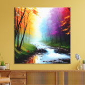 Painting in the forest with a river. leinwanddruck (Insitu (Wohnzimmer))