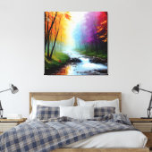Painting in the forest with a river. leinwanddruck (Insitu (Schlafzimmer))