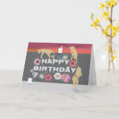 ‘Painting Lions’ Folded Greeting Card Karte (Gelbe Blume)