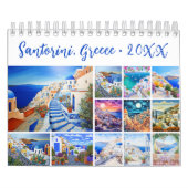 Painting of Santorini Greece Travel Desk Kalender (Titelbild)