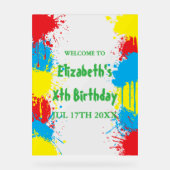 Painting Party Kids Birthday Acrylschild (Vorderseite)