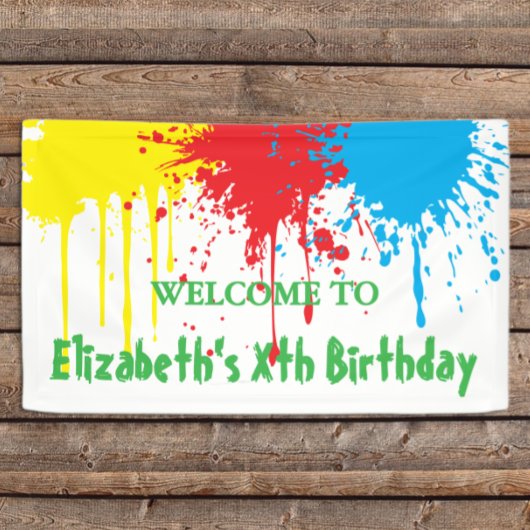 Painting Party Kids Birthday Banner