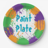 Painting Party Kids Birthday Paint Plate Pappteller (Vorderseite)