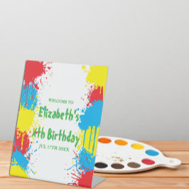 Painting Party Kids Birthday Sockelschild