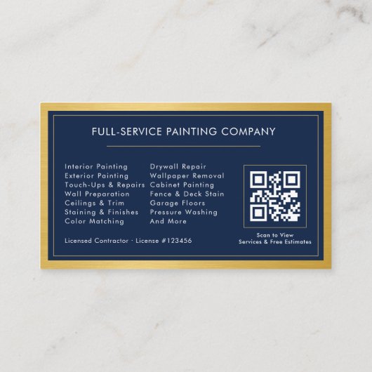 Painting Service QR Code Home Painter Visitenkarte (Rückseite)