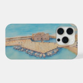 Painting style image of Paphos Castle and harbour iPhone Hülle (Rückseite (Horizontal))