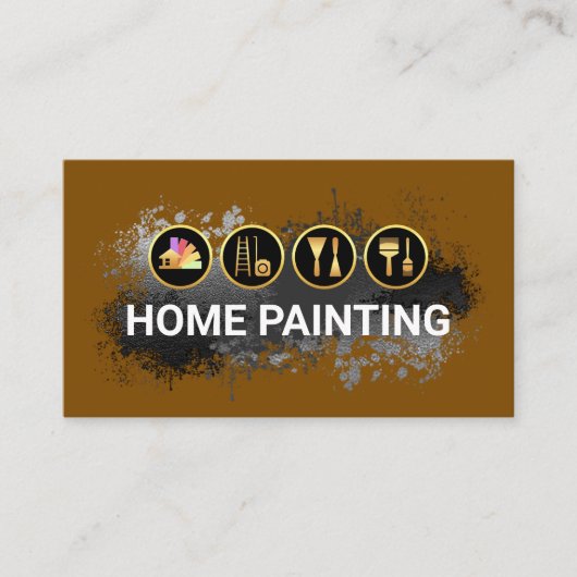 Painting Tools In Paint Splatter Visitenkarte (Vorderseite)