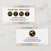 Painting Tools On Sweet Pastel Stripes Visitenkarte (Vorne/Hinten)