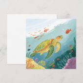 Painting Turtle Einladung (Vorne/Hinten)