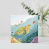 Painting Turtle Einladung (Stehend Vorderseite)