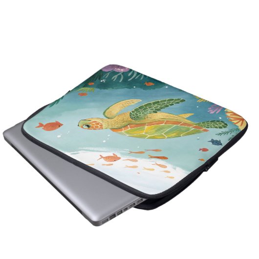 Painting Turtle Laptopschutzhülle (Vorne Knopf)