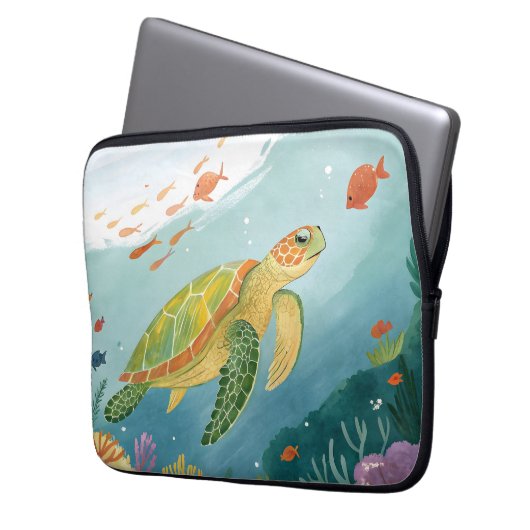Painting Turtle Laptopschutzhülle (Vorderseite Links)
