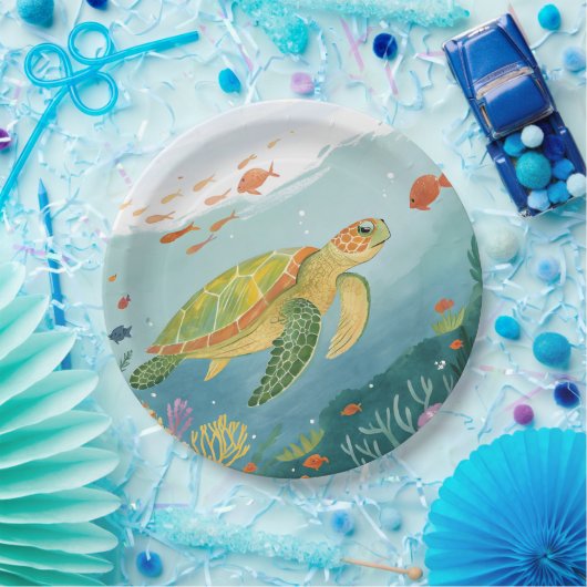 Painting Turtle Pappteller (Party)