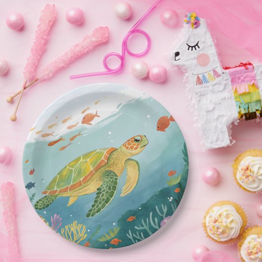 Painting Turtle Pappteller (Party)