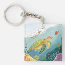 Painting Turtle Schlüsselanhänger