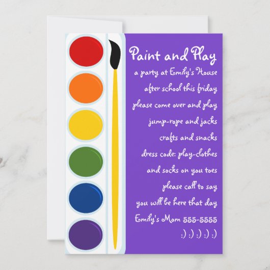 Paints and Brushes Einladung (Vorderseite)