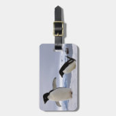 Pair Adelie Pinguine Antarktis Gepäckanhänger (Vorderseite vertikal)