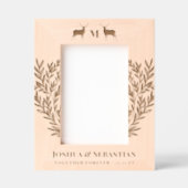 Pair Bucks Greenery LGBT Husbands Monogram Geätzte Rahmen (Vorderseite)