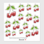 "Pair of Cherries" kundenspezifisch geschnittene V Aufkleber (Blatt)