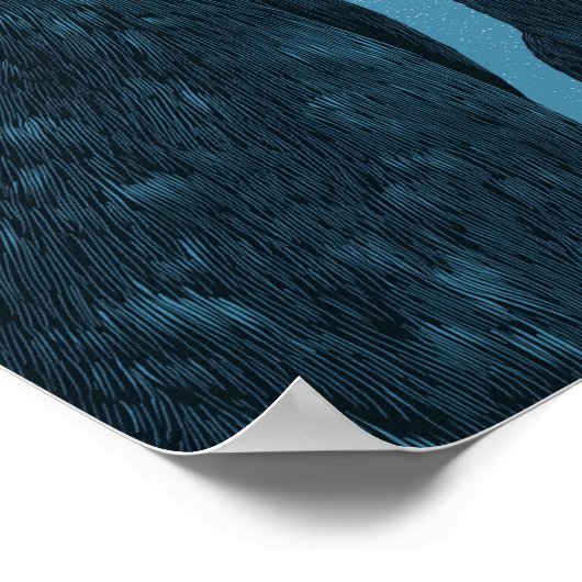 Pair of crows on a blue background poster (Ecke)