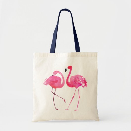 Pair Of Cute Pink Flamingo Illustration Tragetasche (Vorne)