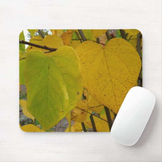 Pair of Fall Redbud Blätter Herbstfotografie Mousepad (Mit Mouse)