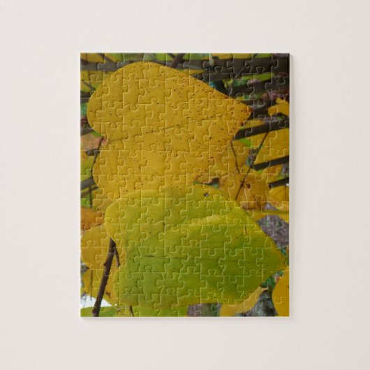 Pair of Fall Redbud Blätter Herbstfotografie Puzzle (Vertikal)