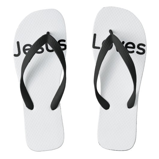 Pair of Flip Flops Jesus loves you Christian Badesandalen (Fußbett)