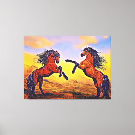 Pair of Horses Painting Canvas Print Leinwanddruck