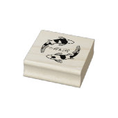 Pair of Japanese Koi Fish Wedding Monogram Gummistempel (Stempel)