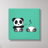 Pair of Niedlich Little Pandas on Green Leinwanddruck (Vorderseite)