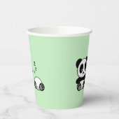 Pair of Niedlich Little Pandas on Green Pappbecher (Links)