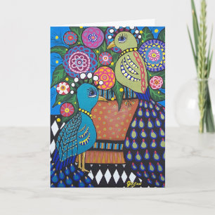 Pair of Peacocks Pair Customizable Grußkarte Karte