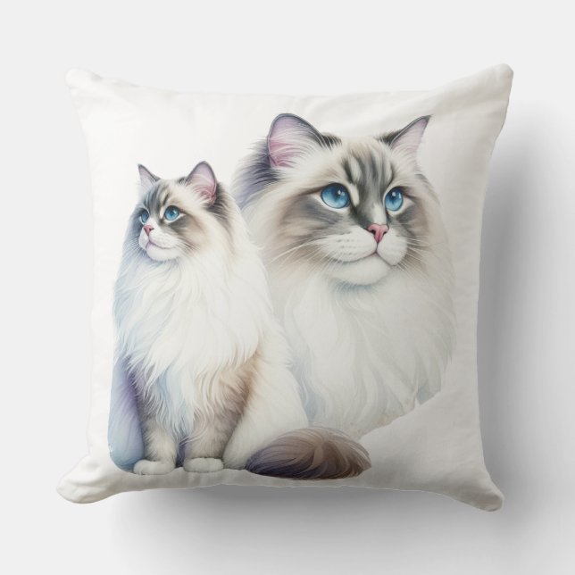 PAIR OF SCHÖNE FLUFFY RAGDOLL CATCATS KISSEN (Vorderseite)