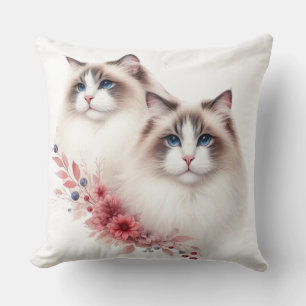 PAIR OF SCHÖNE FLUFFY RAGDOLL CATCATS KISSEN